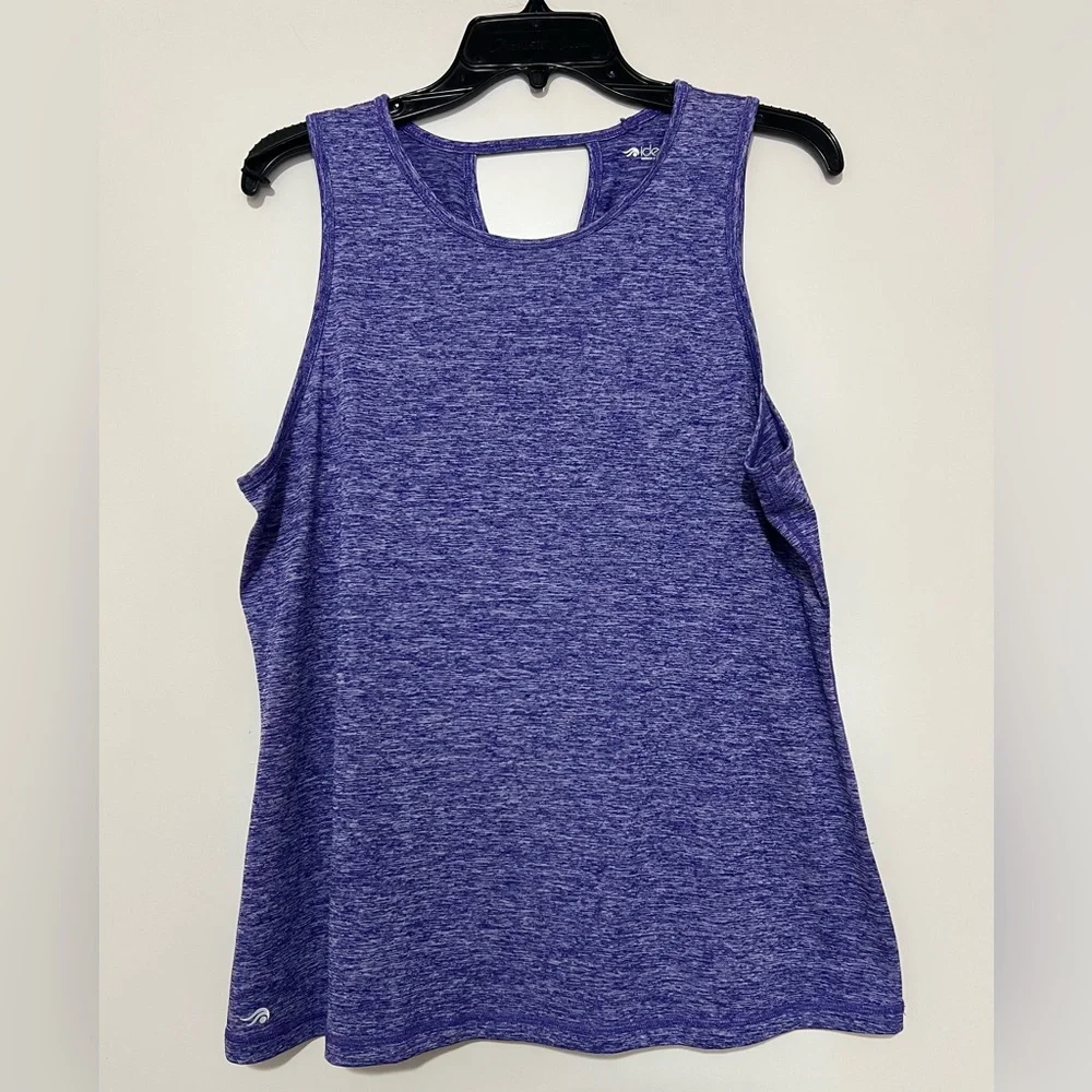NEW Ideology Heathered Purple Tank Top Keyhole Back